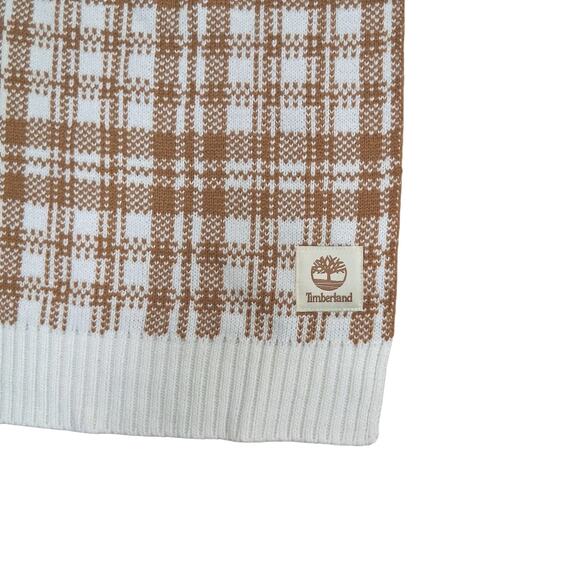 Timberland Scarf Buffalo Plaid Check Beige NWT - Picture 3 of 4